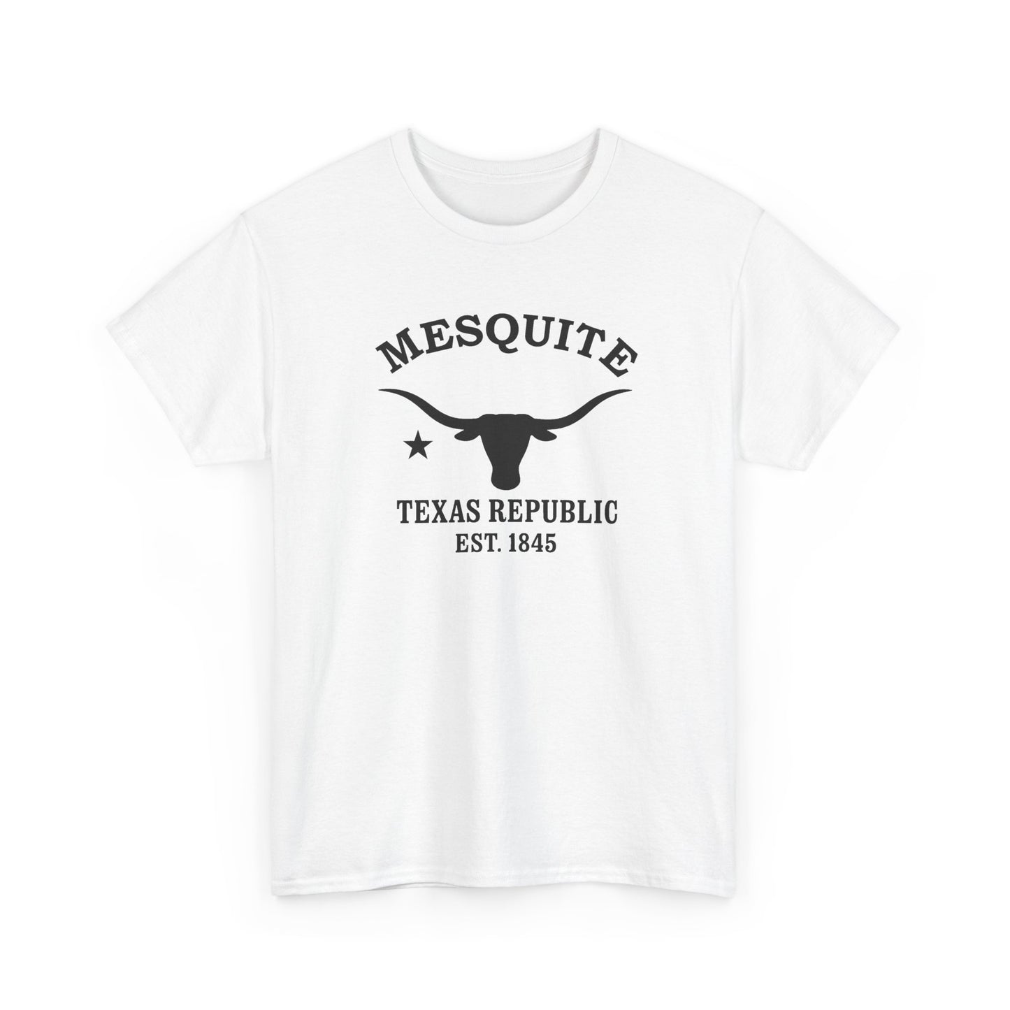 Mesquite Texas Vintage Retro Unisex Heavy Cotton Tee - Black Logo