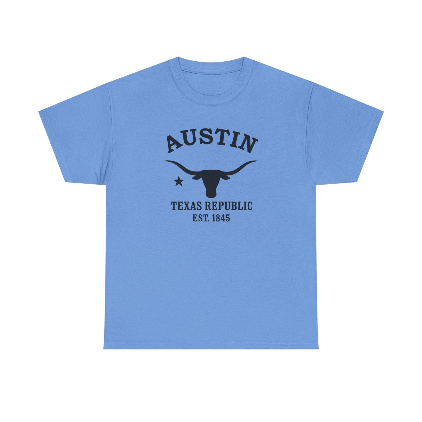 Austin Texas Vintage Retro Unisex Heavy Cotton Tee - Black Logo