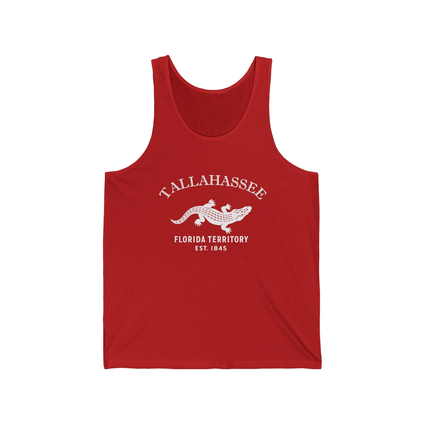 Tallahassee Florida Unisex Cotton Jersey Tank Top - White Logo