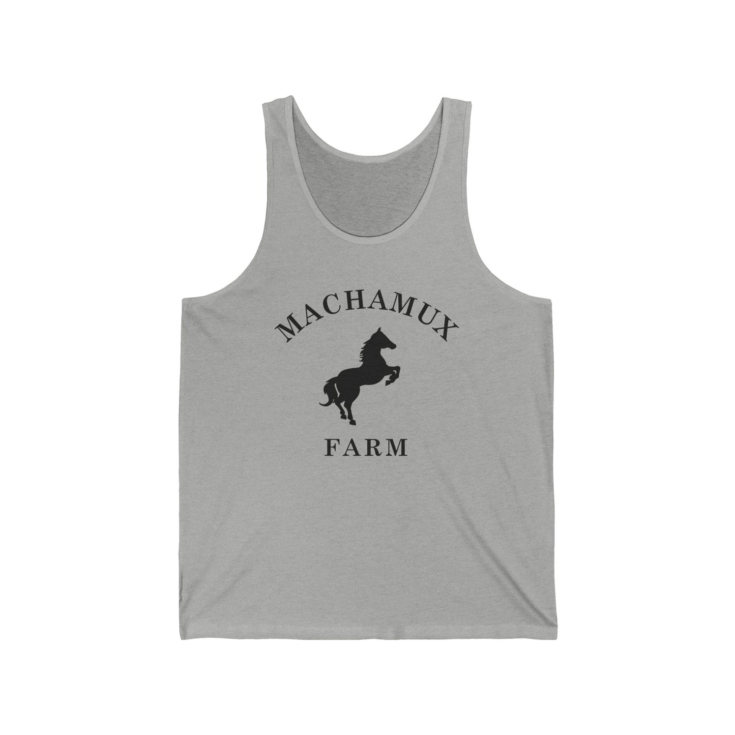 Machamux Farm Vintage Retro Unisex Cotton Jersey Tank Top - Black Logo