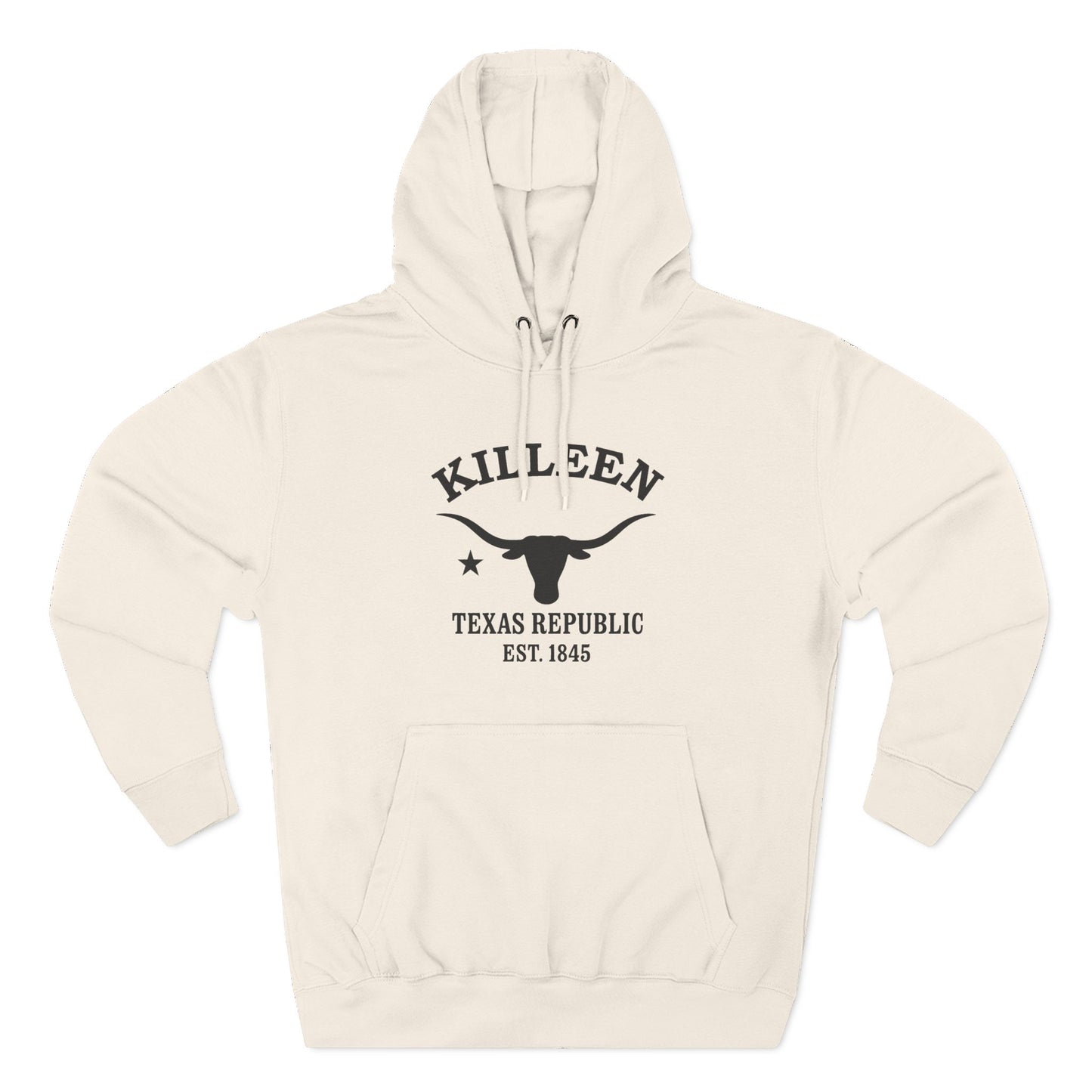 Killeen Texas Vintage Retro Unisex Heavy Cotton Hoodie - Black Logo