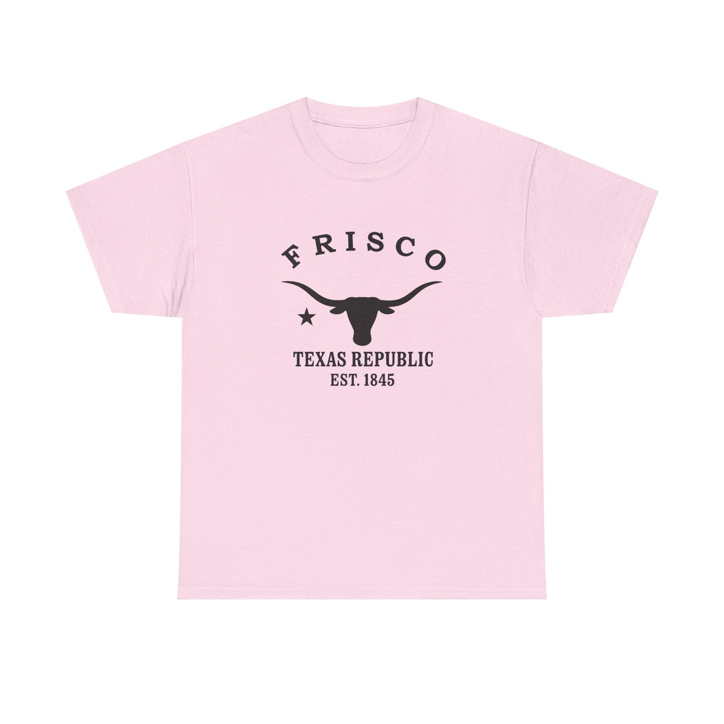 Frisco Texas Vintage Retro Unisex Heavy Cotton Tee - Black Logo