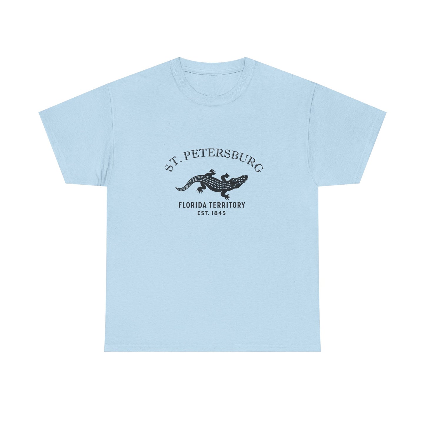 St Petersburg Florida Vintage Retro Unisex Heavy Cotton Tee - Black Logo