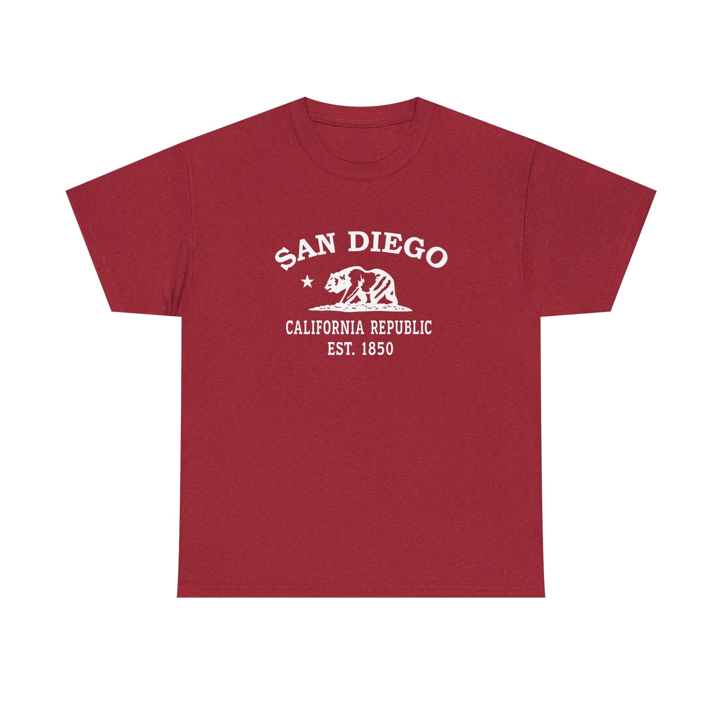 San Diego California Vintage Retro Unisex Heavy Cotton Tee - White Logo