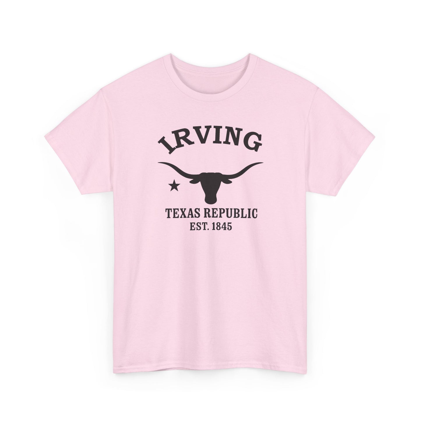 Irving Texas Vintage Retro Unisex Heavy Cotton Tee - Black Logo