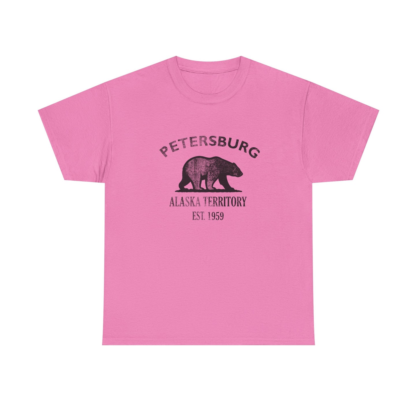 Petersburg Alaska Vintage Retro Unisex Heavy Cotton Tee - Black Logo