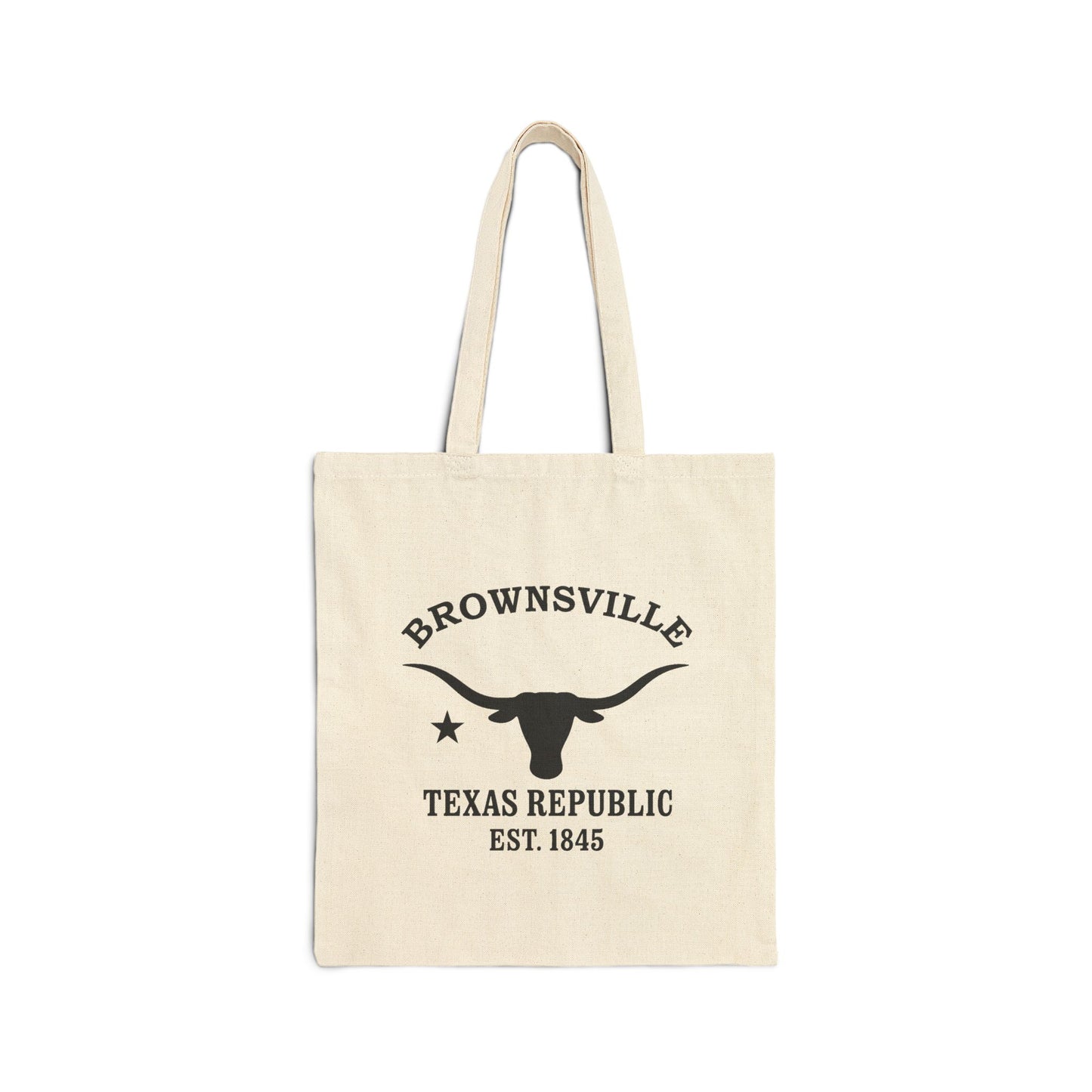 Brownsville Texas Vintage Retro Cotton Canvas Tote Bag - Black Logo