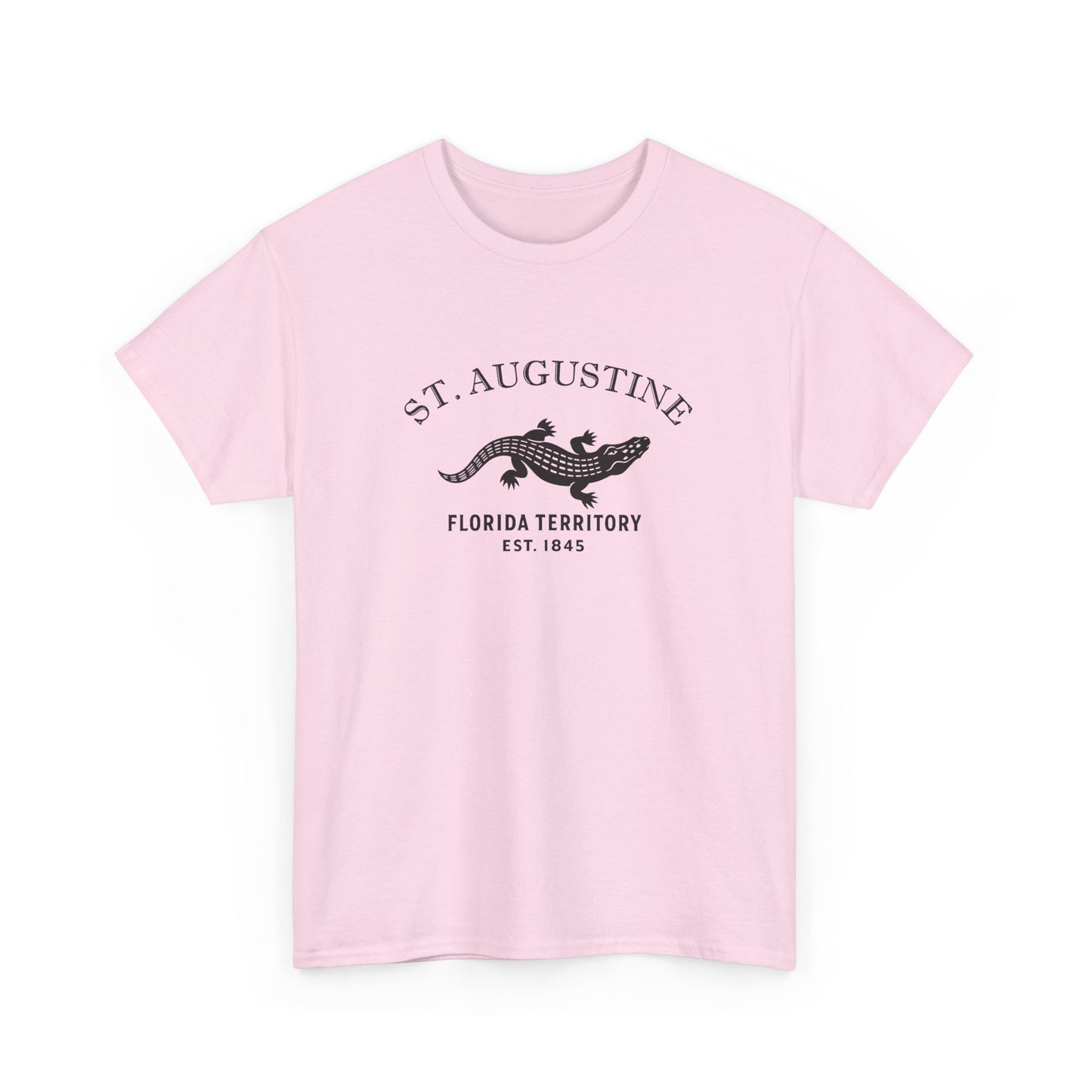 St Augustine Florida Vintage Retro Unisex Heavy Cotton Tee - Black Logo