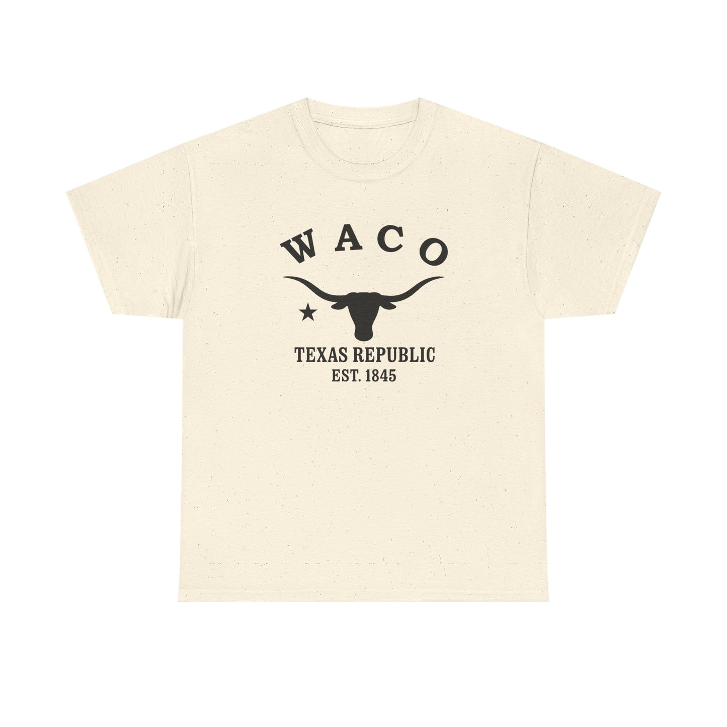 Waco Texas Vintage Retro Unisex Heavy Cotton Tee - Black Logo