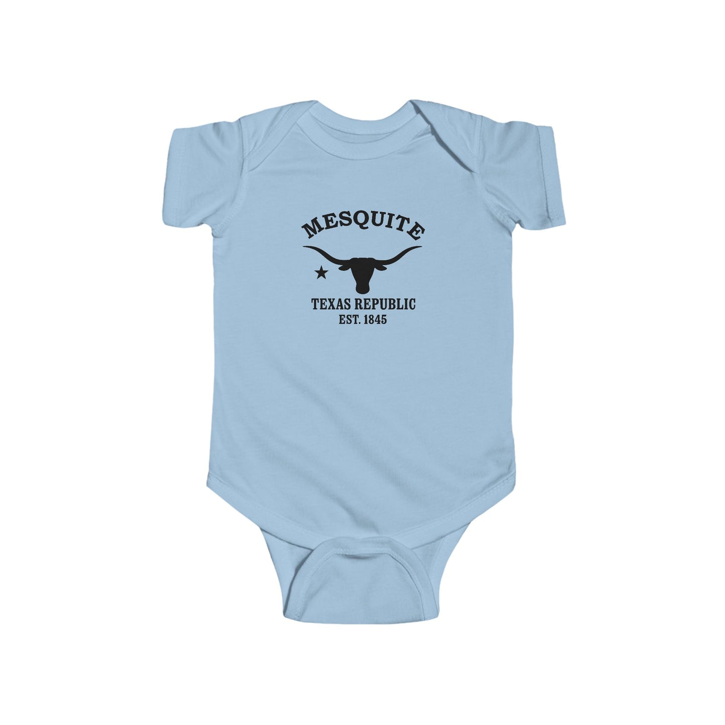 Mesquite Texas Vintage Retro Cotton Jersey Baby Bodysuit - Black Logo