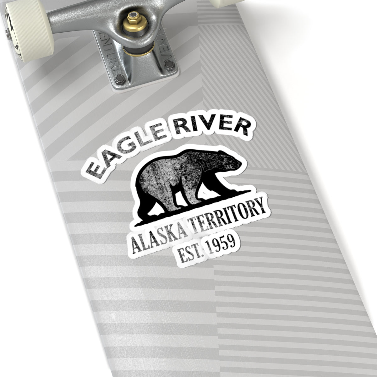 Eagle River Alaska Vintage Retro Vinyl Sticker - Black Logo