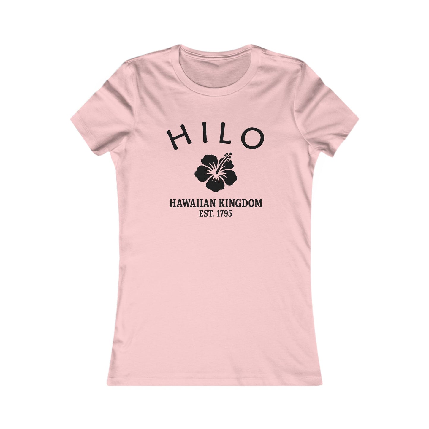 Hilo Hawaii Ringspun Cotten Fitted Vintage Retro Womens Tee - Black Logo