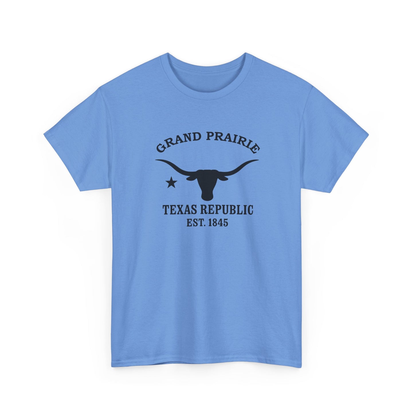 Grand Prairie Texas Vintage Retro Unisex Heavy Cotton Tee - Black Logo