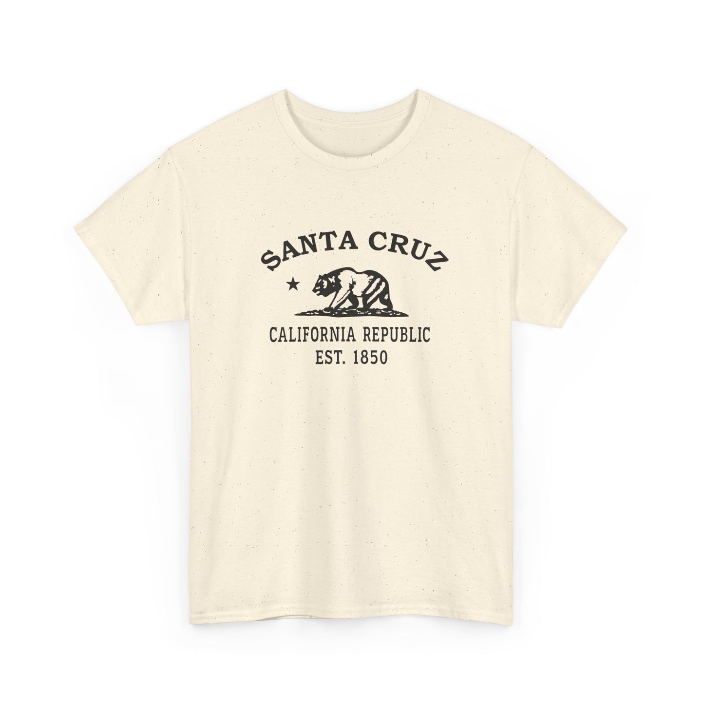 Santa Cruz California Vintage Retro Unisex Heavy Cotton Tee - Black Logo
