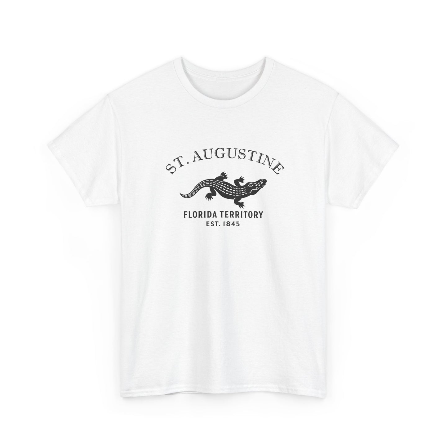 St Augustine Florida Vintage Retro Unisex Heavy Cotton Tee - Black Logo