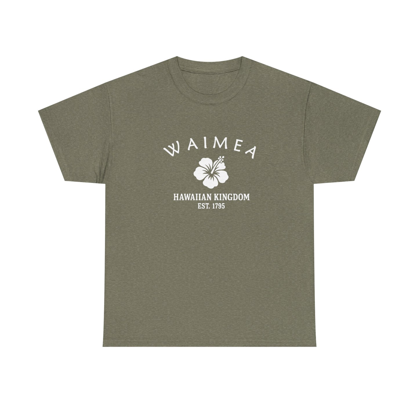 Waimea Hawaii Vintage Retro Unisex Heavy Cotton Tee - White Logo