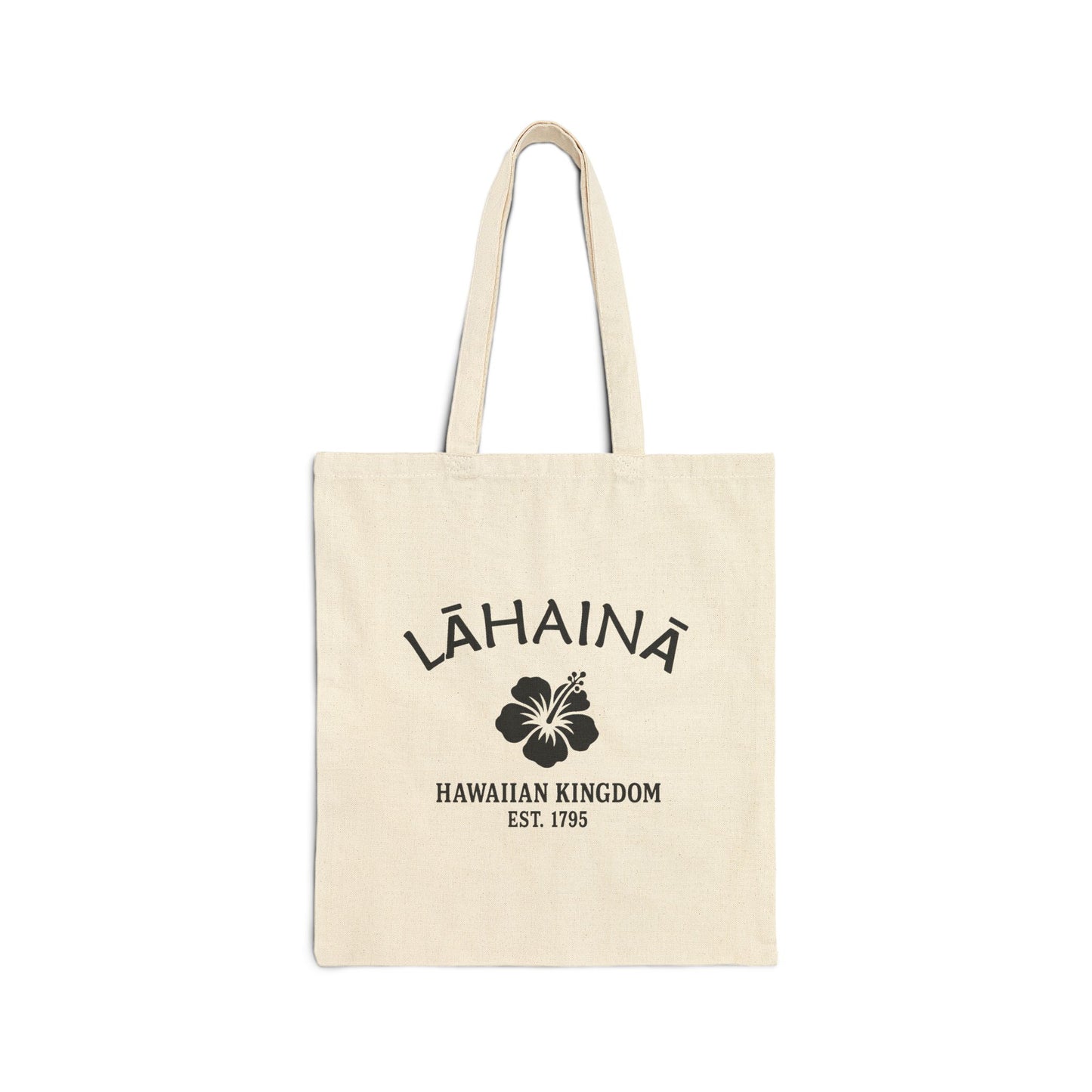 Lahaina Hawaii Vintage Retro Cotton Canvas Tote Bag - Black Logo