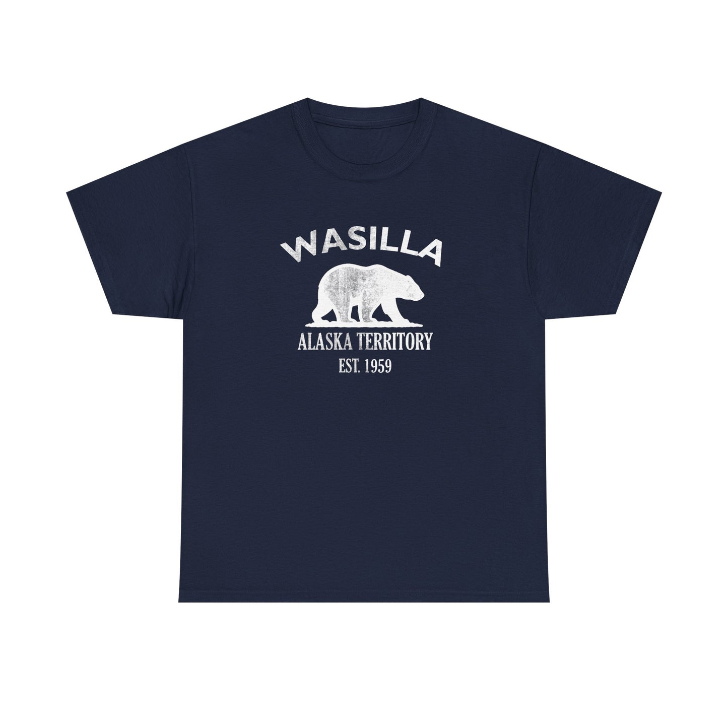 Wasilla Alaska Vintage Retro Unisex Heavy Cotton Tee - White Logo