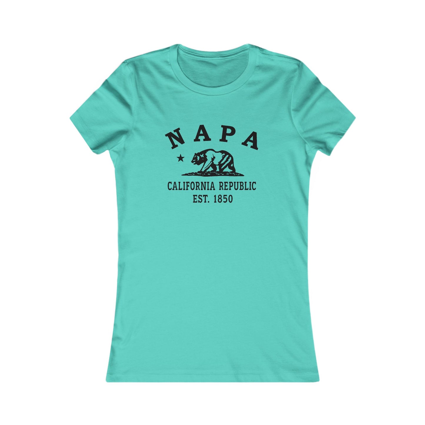 Napa California Ringspun Cotten Fitted Vintage Retro Womens Tee - Black Logo