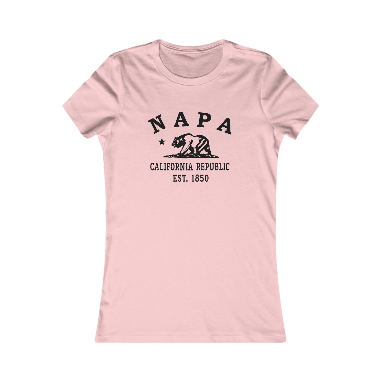 Napa California Ringspun Cotten Fitted Vintage Retro Womens Tee - Black Logo