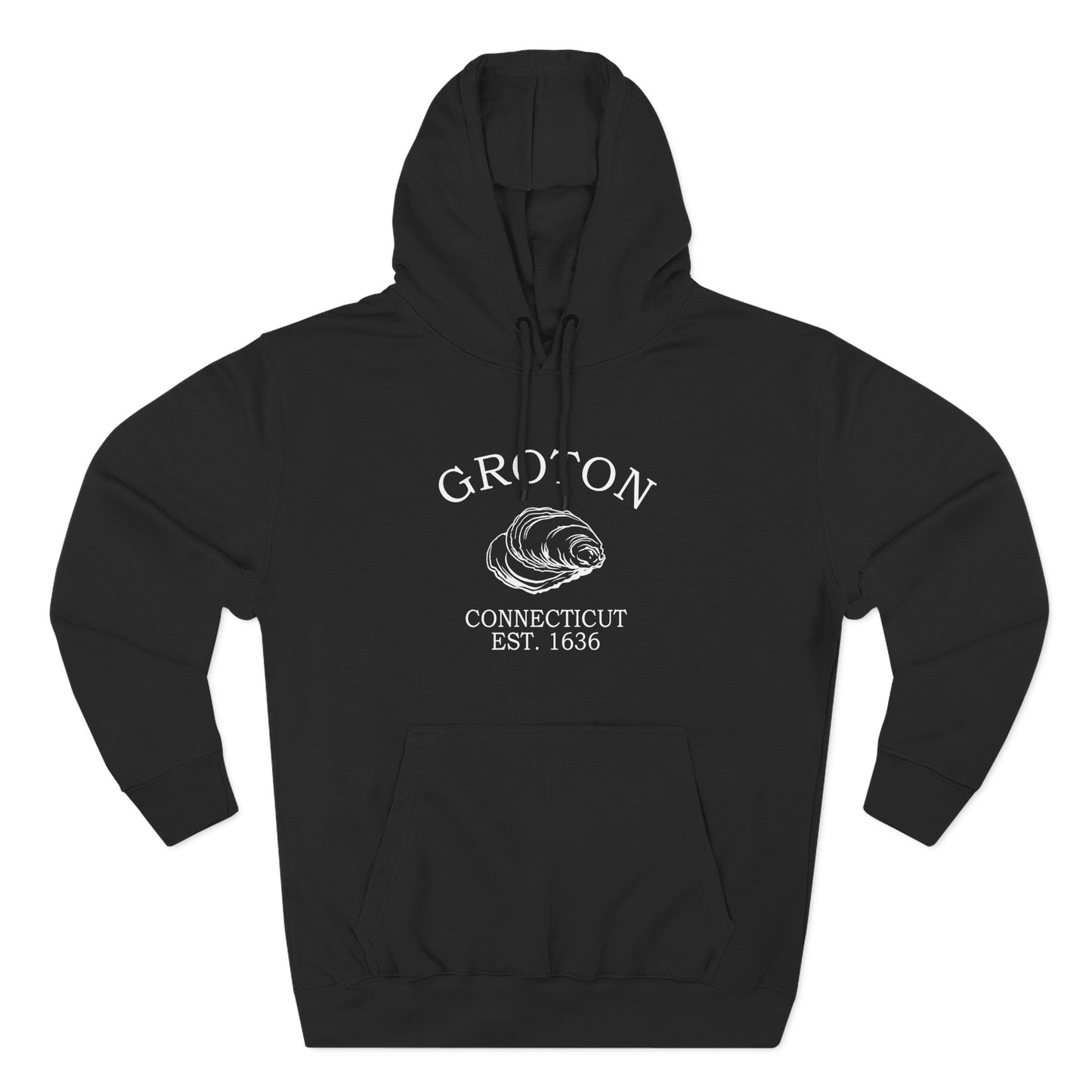 Groton Connecticut Vintage Retro Unisex Heavy Cotton Hoodie - White Logo