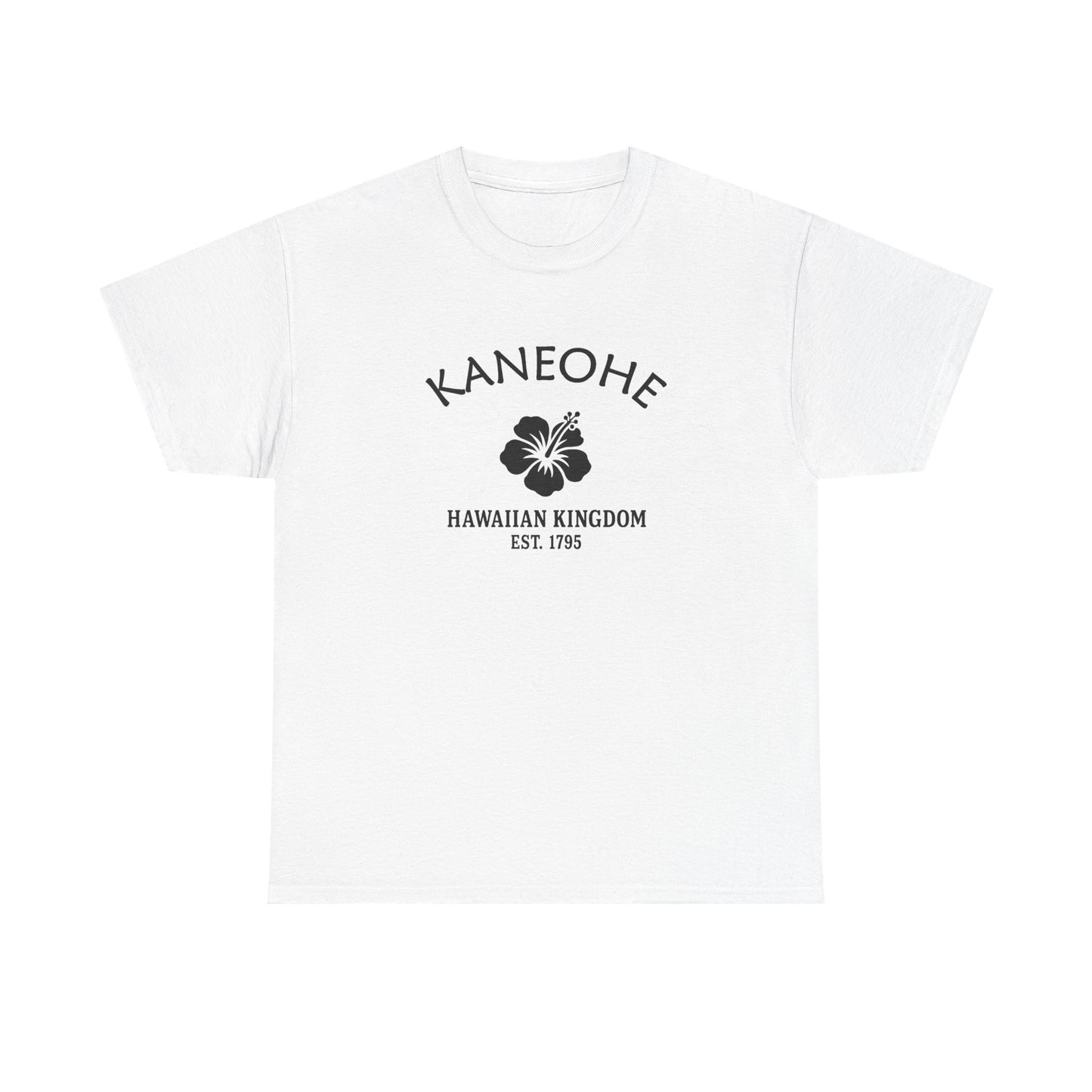 Kaneohe Hawaii Vintage Retro Unisex Heavy Cotton Tee - Black Logo