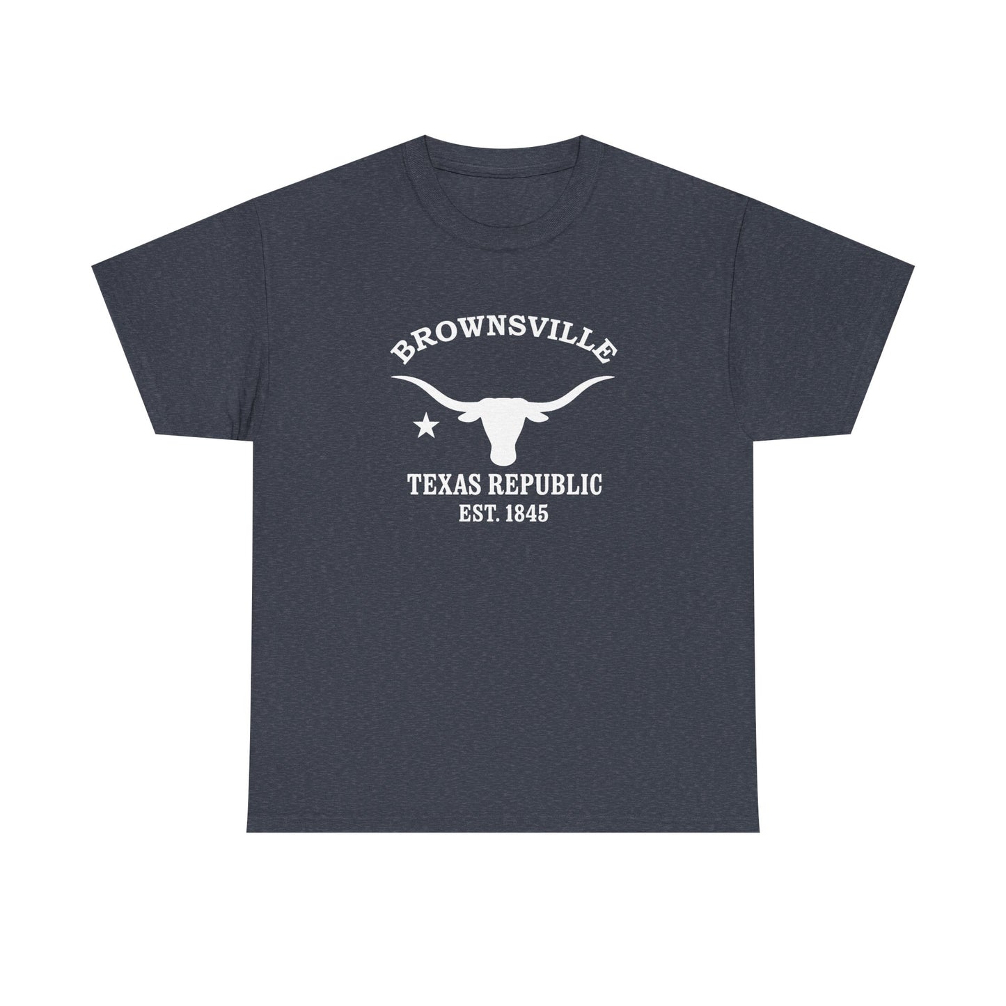 Brownsville Texas Vintage Retro Unisex Heavy Cotton Tee - White Logo