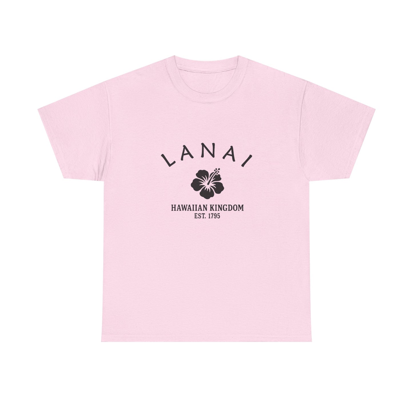 Lanai Hawaii Vintage Retro Unisex Heavy Cotton Tee - Black Logo