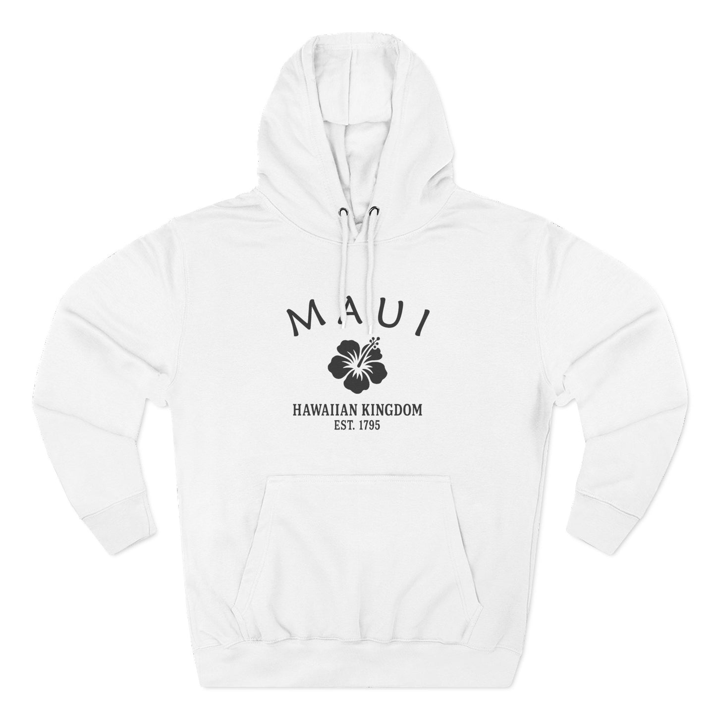 Maui Hawaii Vintage Retro Unisex Heavy Cotton Hoodie - Black Logo
