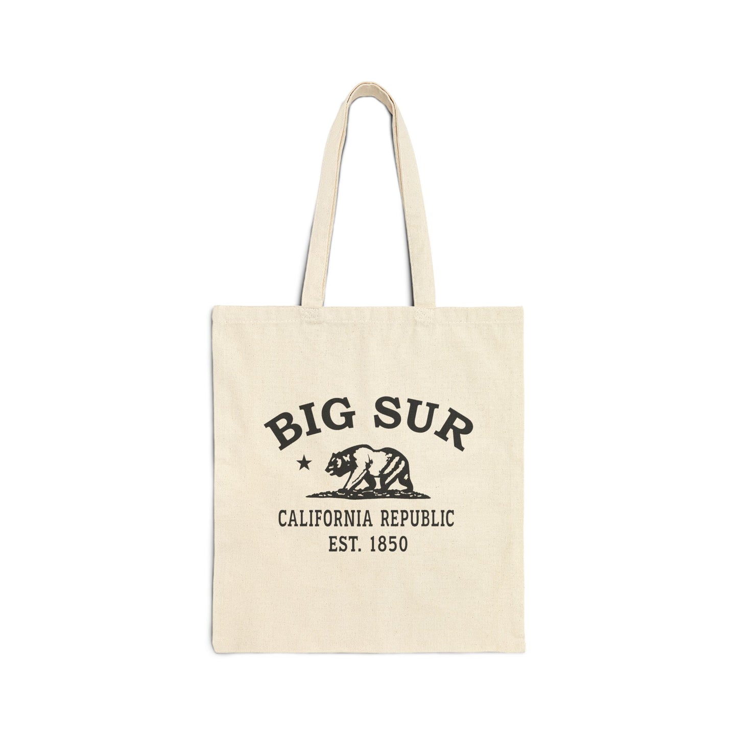Big Sur California Vintage Retro Cotton Canvas Tote Bag - Black Logo