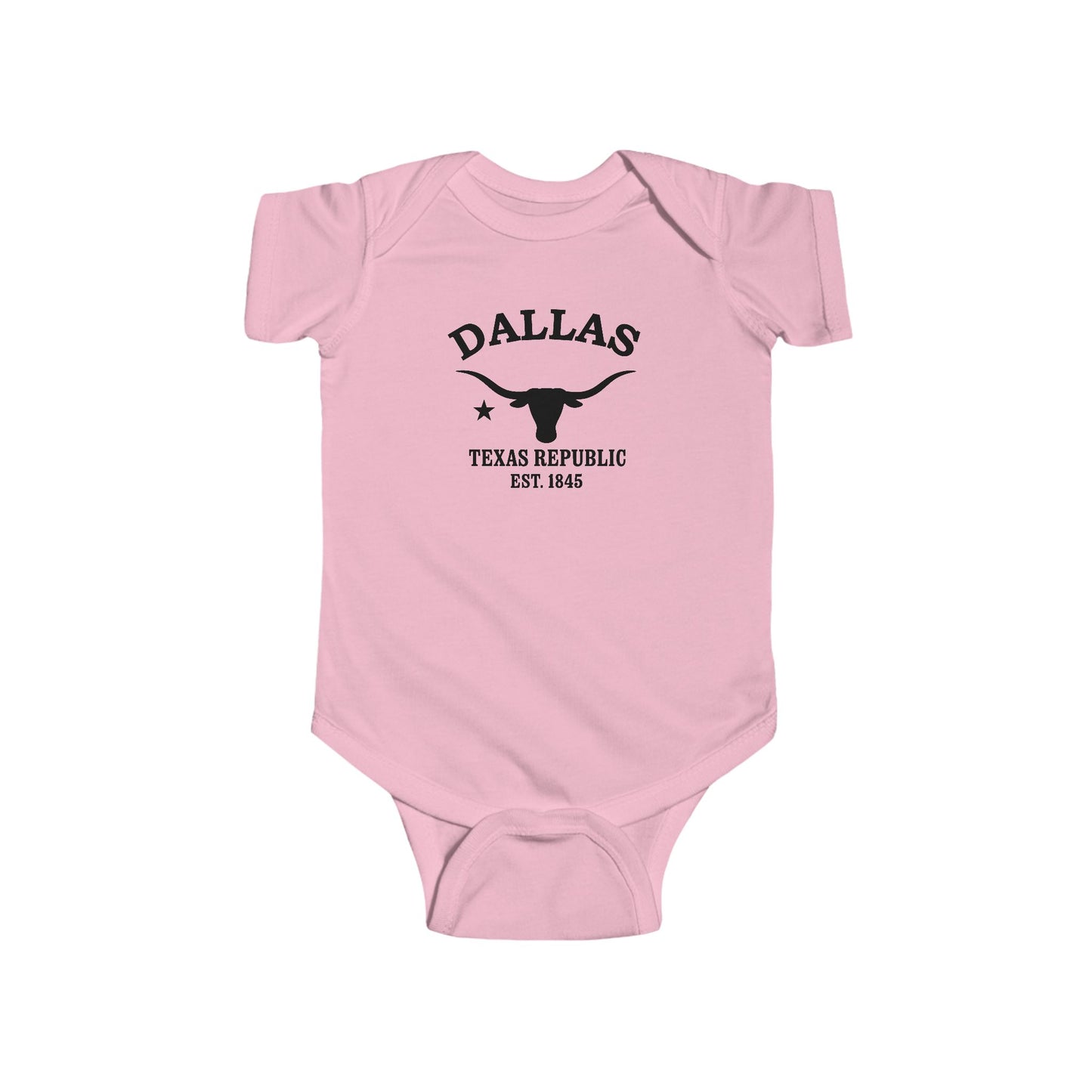 Dallas Texas Vintage Retro Cotton Jersey Baby Bodysuit - Black Logo
