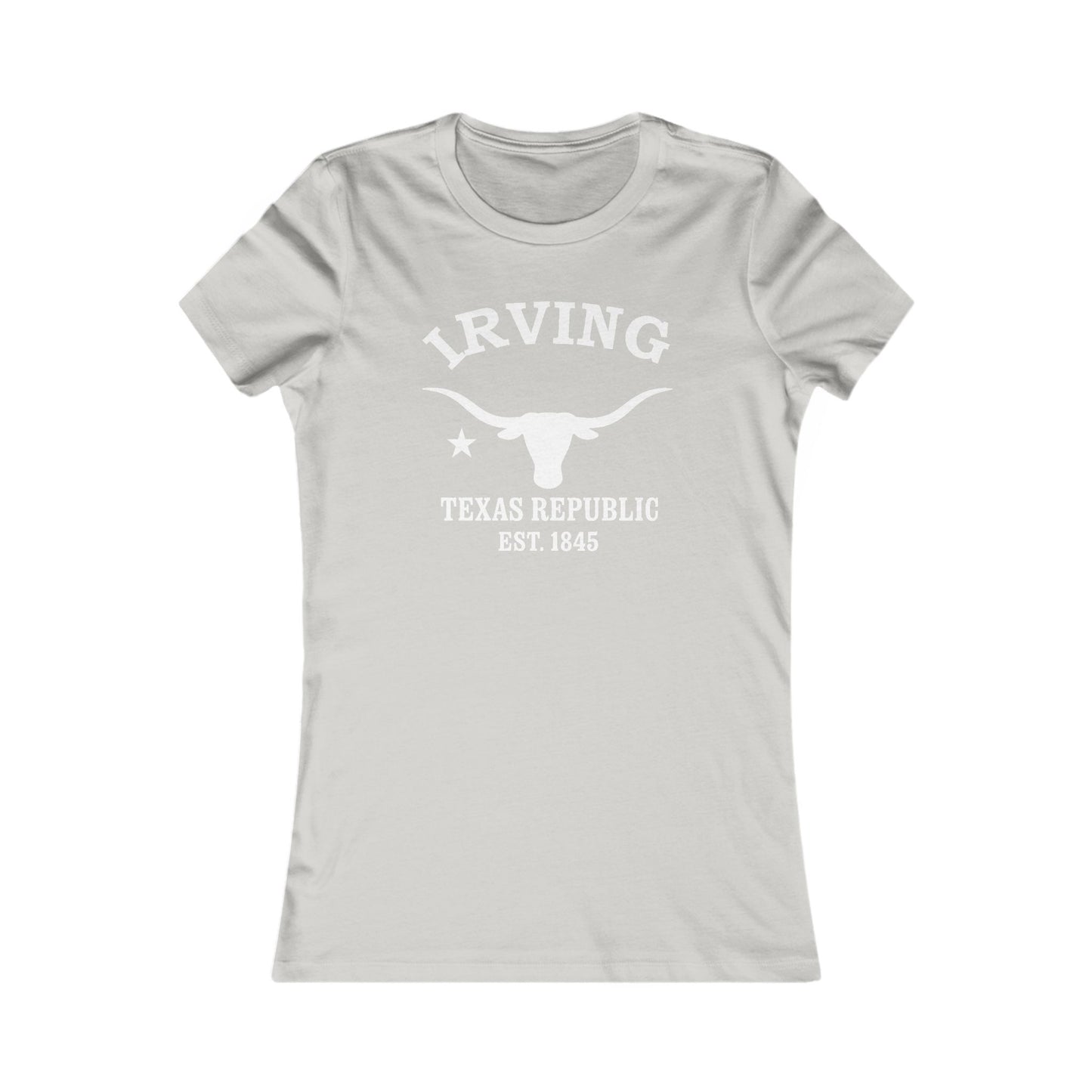 Irving Texas Vintage Retro Womens Fitted Ringspun Cotton Tee - White Logo