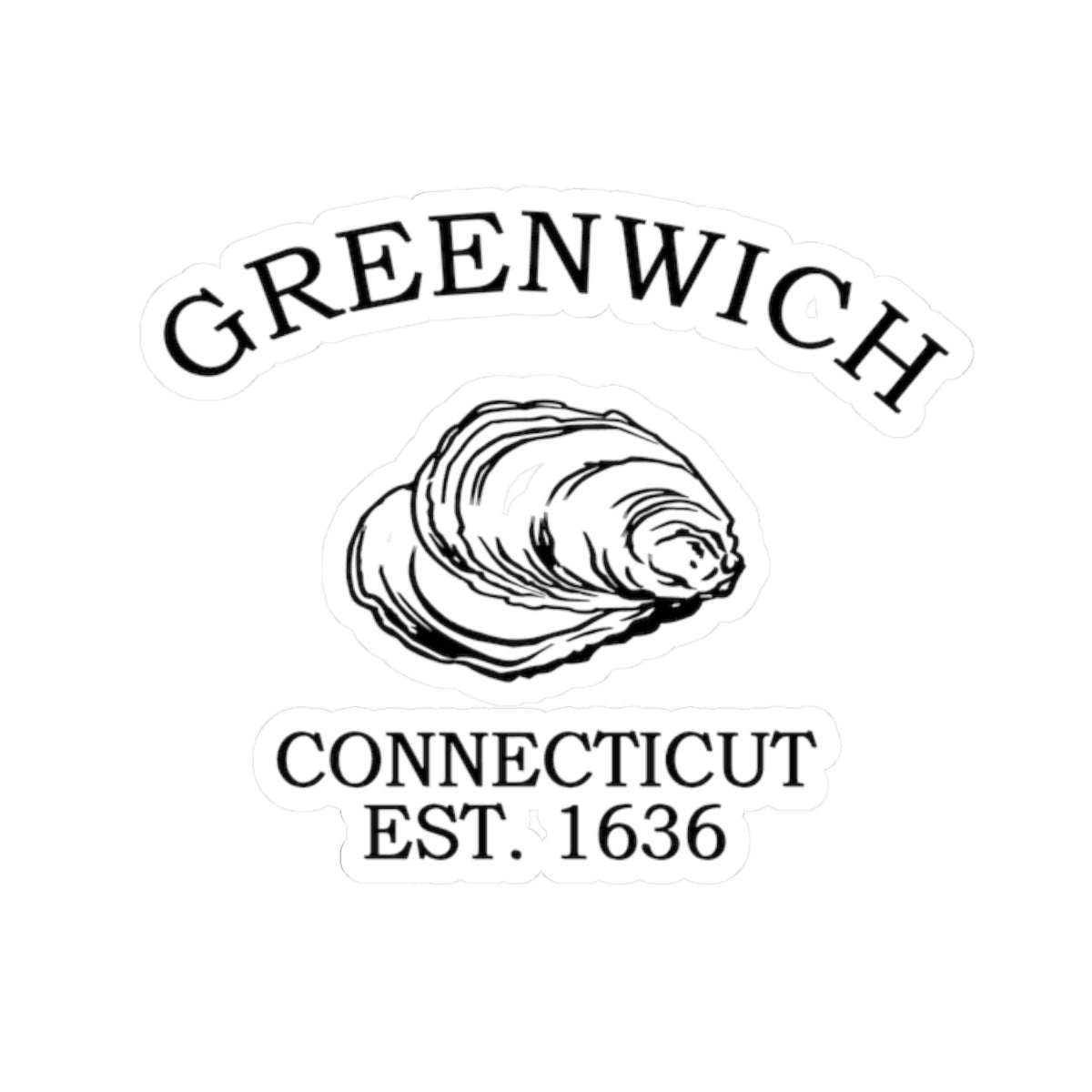 Greenwich Connecticut Vintage Retro Vinyl Sticker - Black Logo