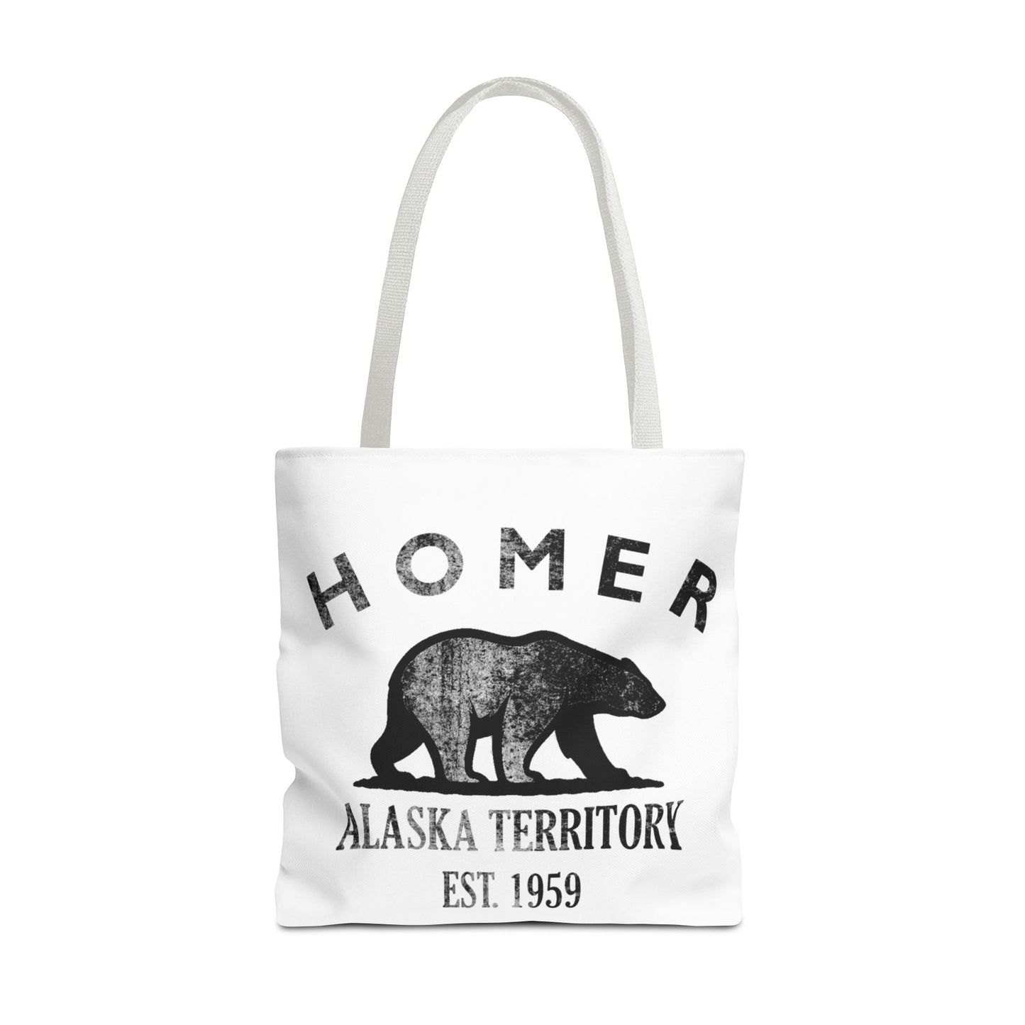 Homer Alaska Vintage Retro Light Canvas Tote - Black Logo