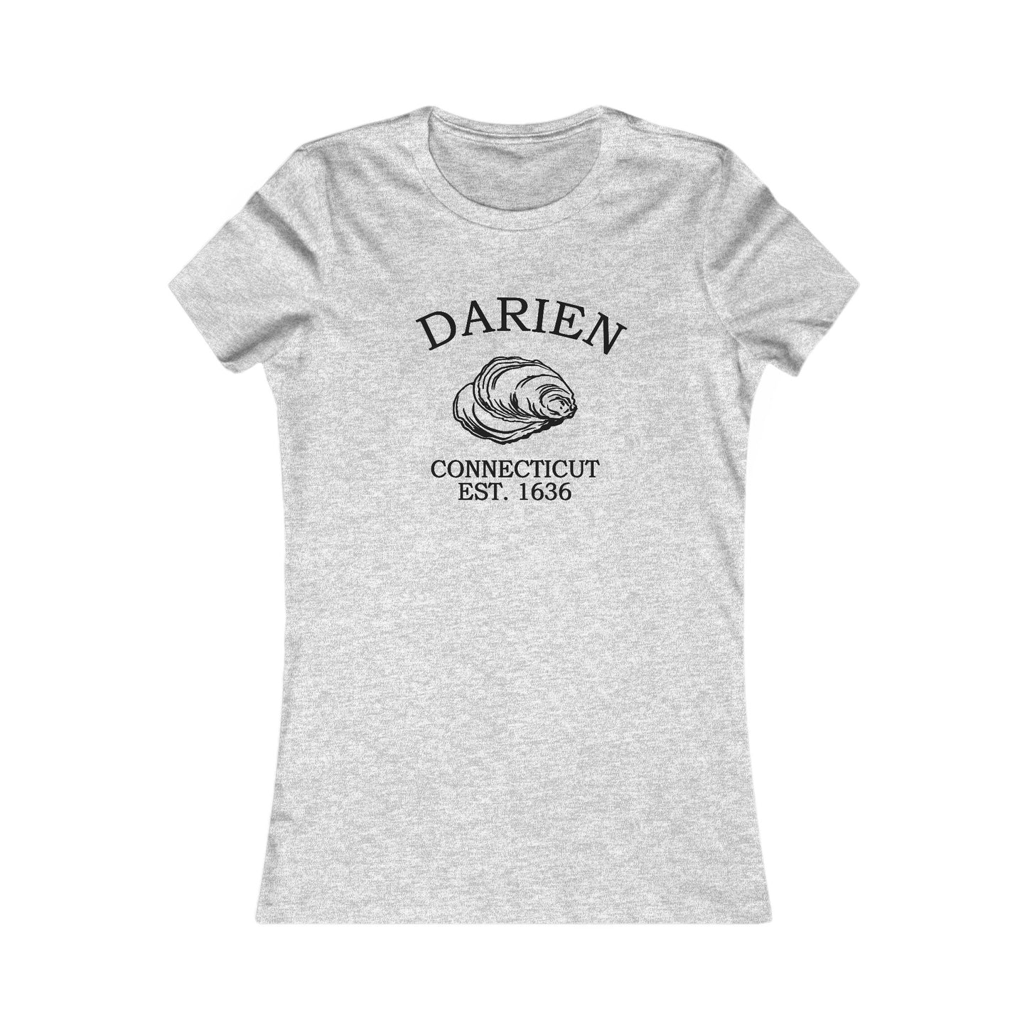 Darien Connecticut Vintage Retro Womens Fitted Ringspun Cotton Tee - Black Logo