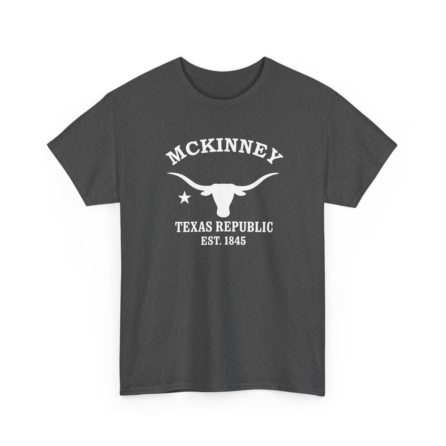 McKinney Texas Vintage Retro Unisex Heavy Cotton Tee - White Logo