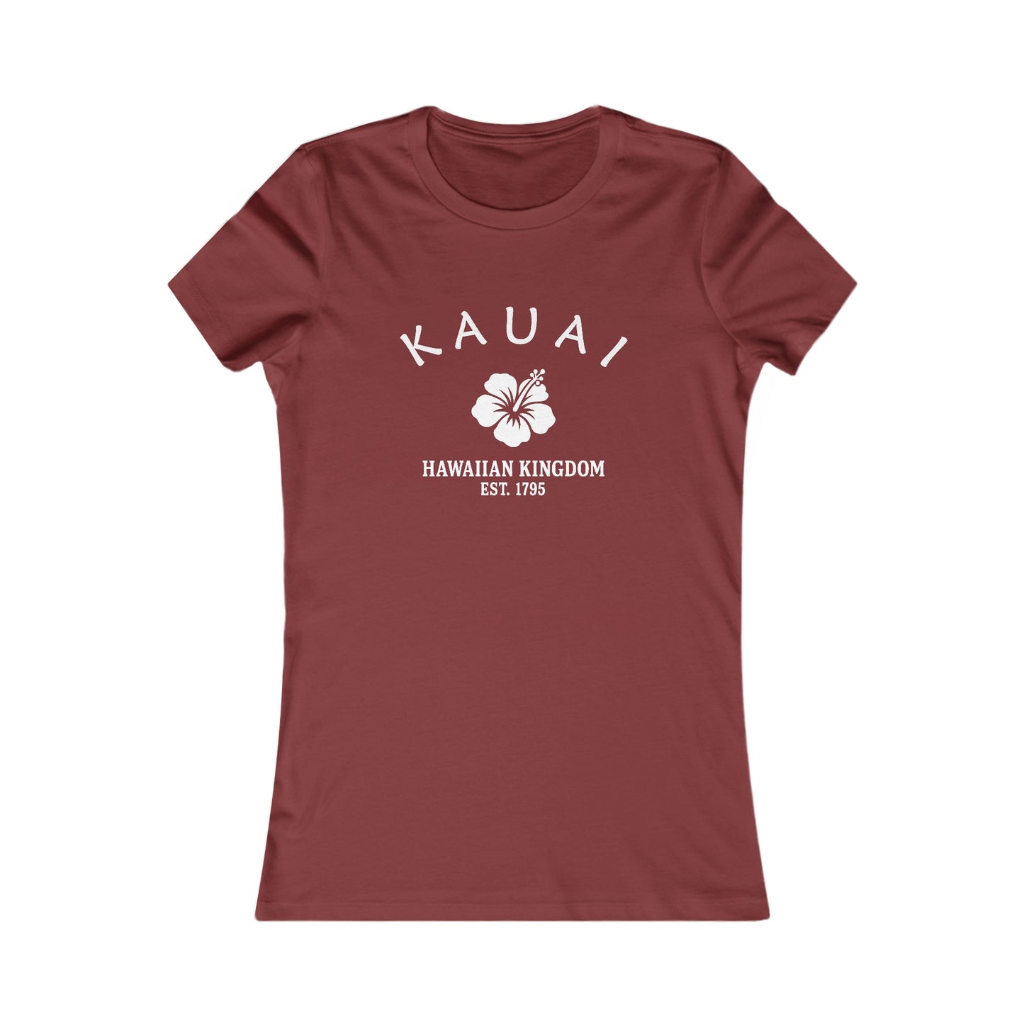 Kauai Hawaii Vintage Retro Womens Fitted Ringspun Cotton Tee - White Logo