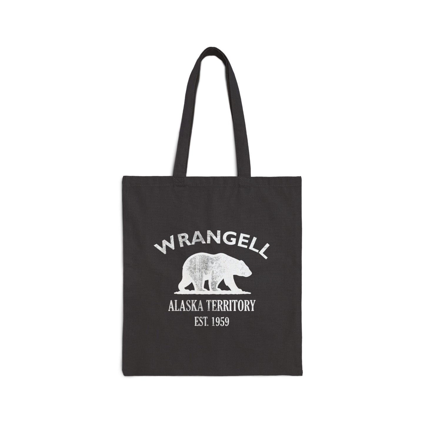 Wrangell Alaska Vintage Retro Cotton Canvas Tote Bag - White Logo