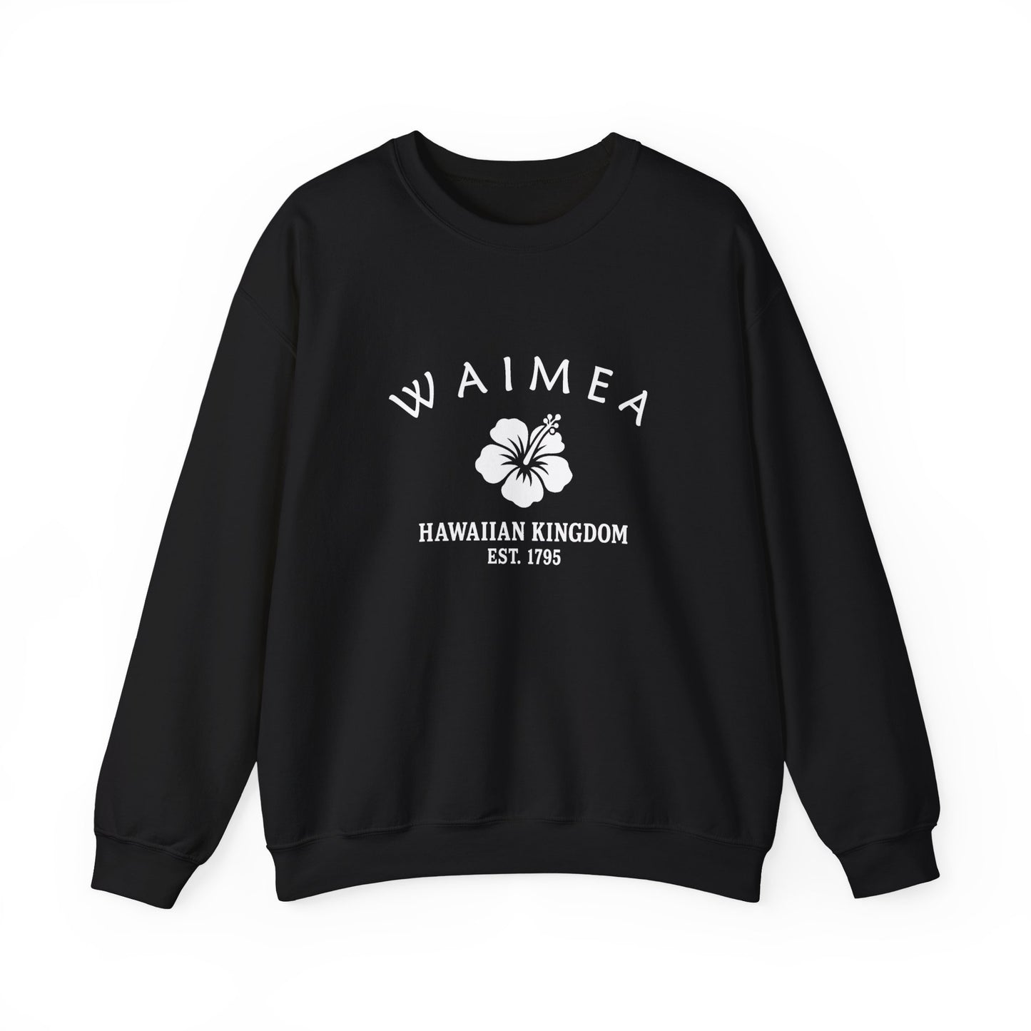 Waimea Hawaii Vintage Retro Unisex Heavy Crewneck Sweatshirt - White Logo