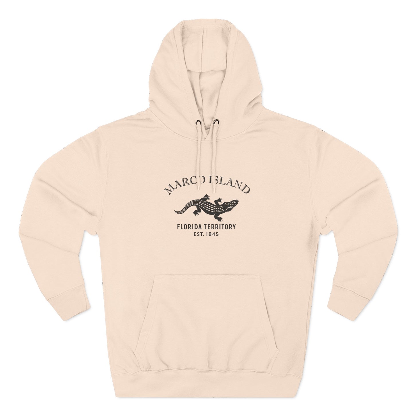 Marco Island Florida Vintage Retro Unisex Heavy Cotton Hoodie - Black Logo