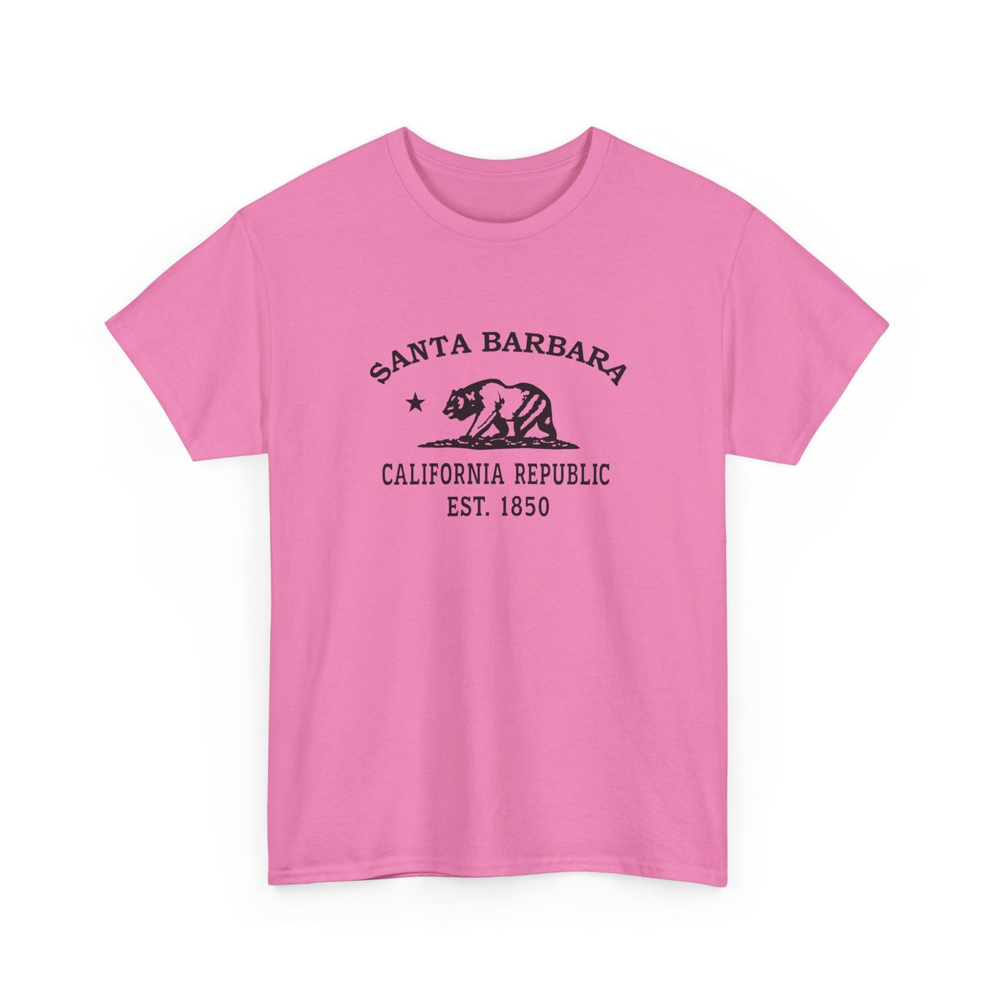 Santa Barbara California Vintage Retro Unisex Heavy Cotton Tee - Black Logo