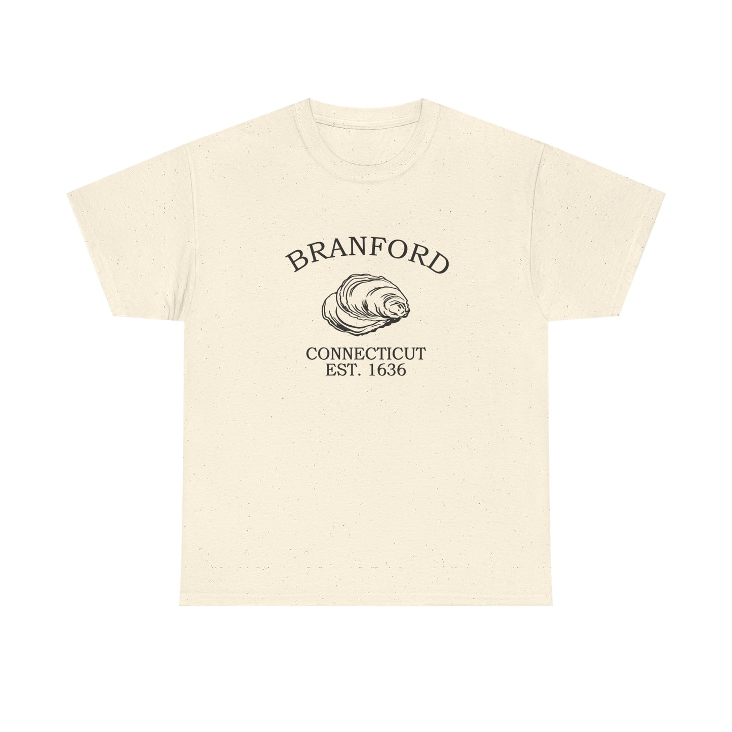 Branford Connecticut Vintage Retro Unisex Heavy Cotton Tee - Black Logo