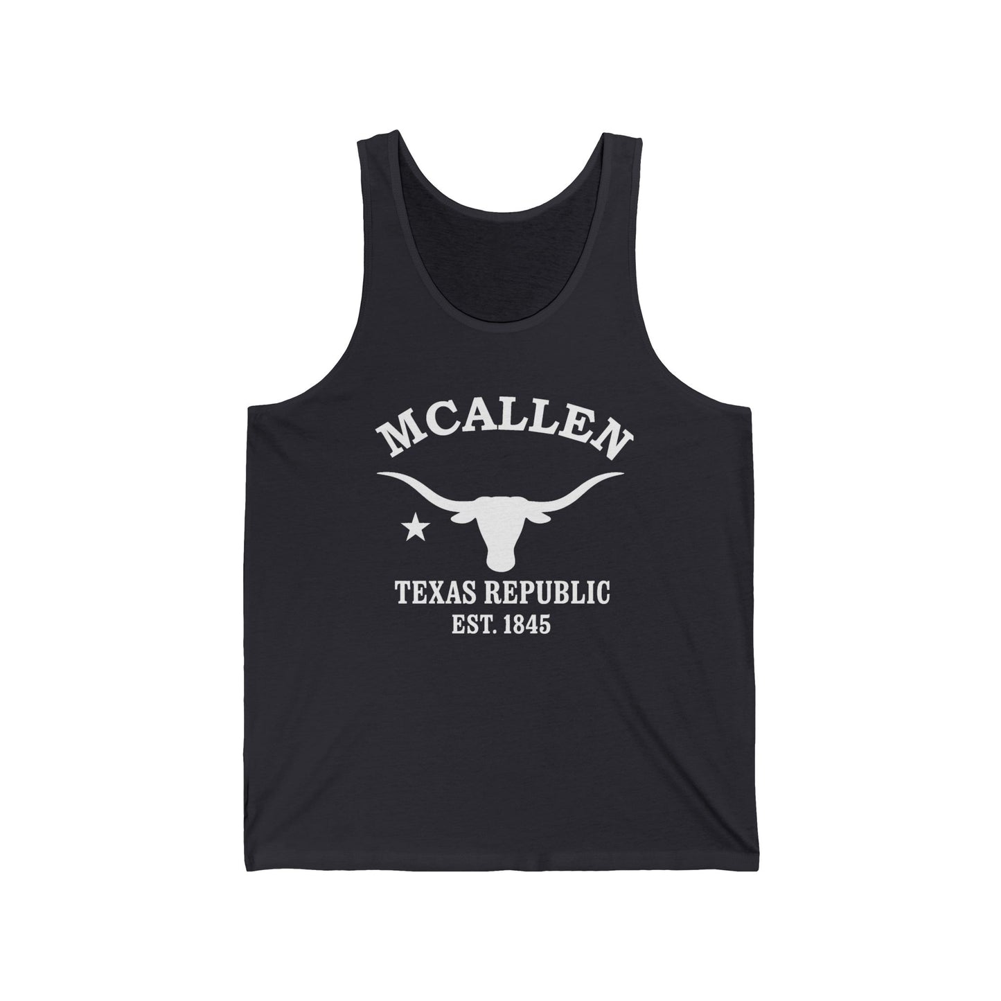 McAllen Texas Unisex Cotton Jersey Tank Top - White Logo