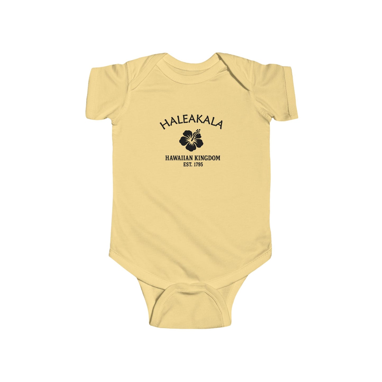 Haleakala Hawaii Vintage Retro Cotton Jersey Baby Bodysuit - Black Logo