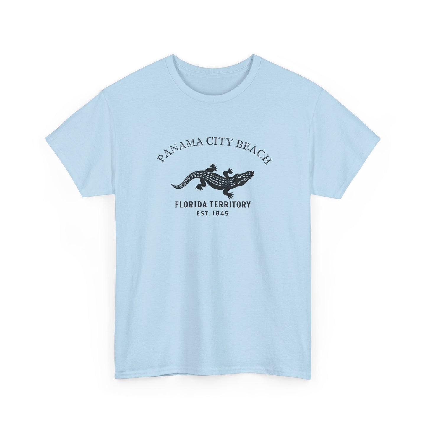 Panama City Beach Florida Vintage Retro Unisex Heavy Cotton Tee - Black Logo