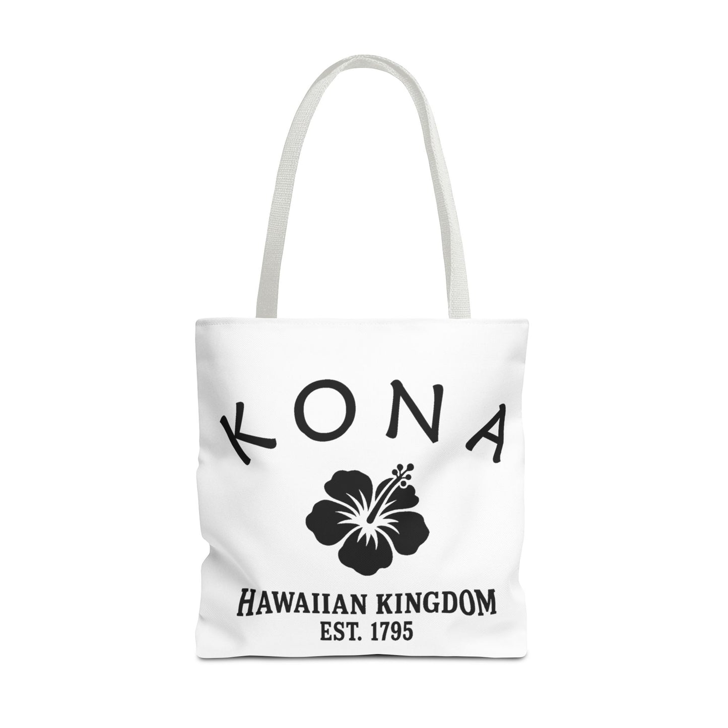 Kona Hawaii Vintage Retro Light Canvas Tote - Black Logo