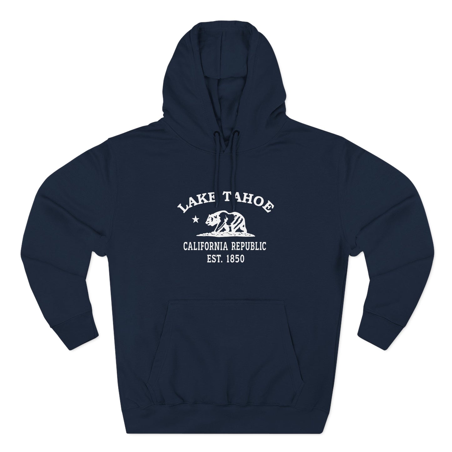 Lake Tahoe California Vintage Retro Unisex Heavy Cotton Hoodie - White Logo