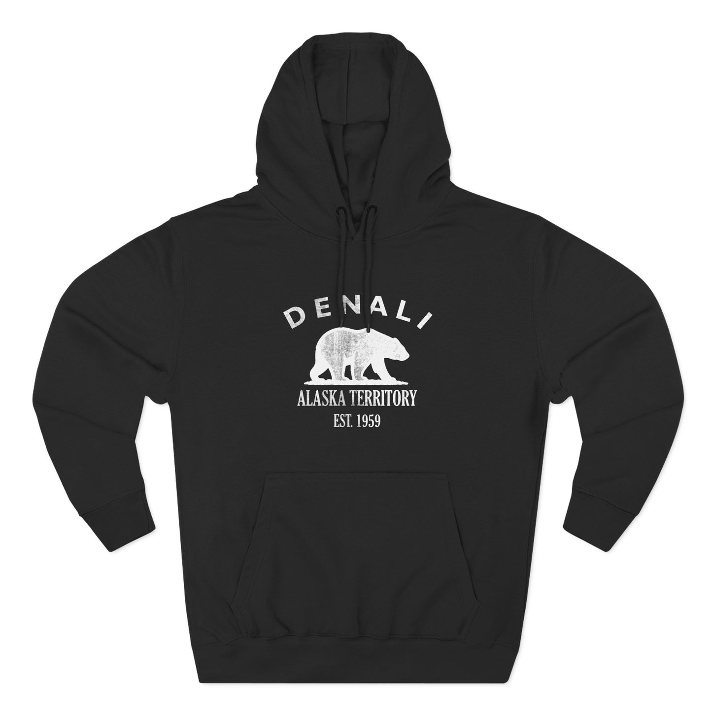 Denali Alaska Vintage Retro Unisex Heavy Cotton Hoodie - White Logo