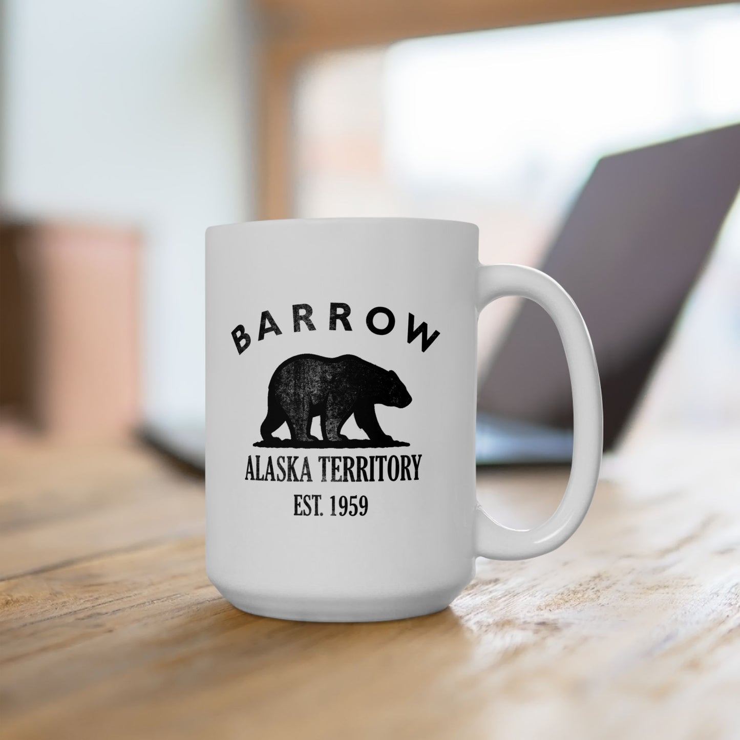 Barrow Alaska Vintage Retro Ceramic Mug - Black Logo