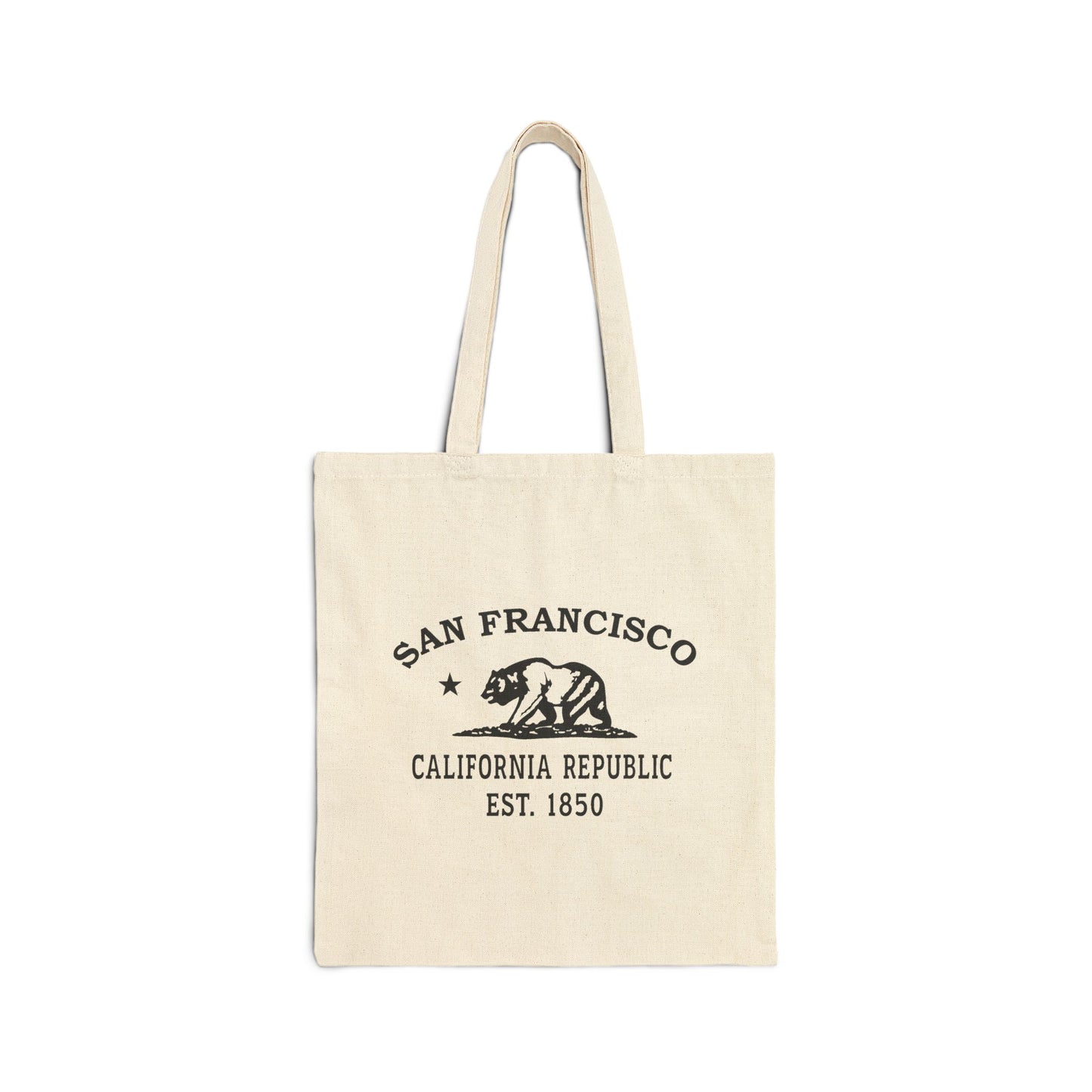 San Francisco California Vintage Retro Cotton Canvas Tote Bag - Black Logo